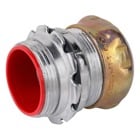Compression Connector, Raintight and Insulated, Conduit Size 1/2 Inch, Material Zinc Plated Steel, For use with EMT Conduit