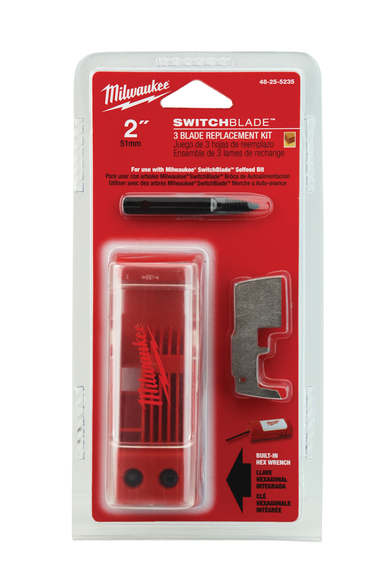 48-25-5235 7-Piece Blade Replacement Kit, For Use With SwitchBlade 2 in Self-Feed Drill Bit