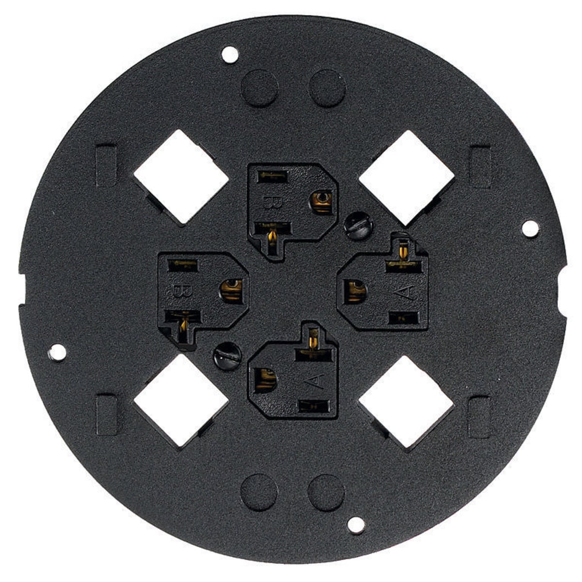 S1SP4X4SYS Standard Fire-Rated Poke-Through Sub Plate, 5.36 in Dia, 6.26 in L, Cast Aluminum