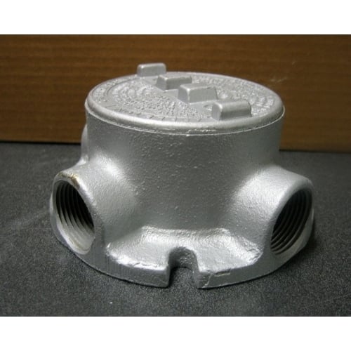 GRFC50 Unilets C-Style Dust-Ignitionproof Explosionproof Conduit Outlet Box With Cover, 1/2 in, 3.38 in Cover Opening, 18 cu-in Capacity, Triple Coated