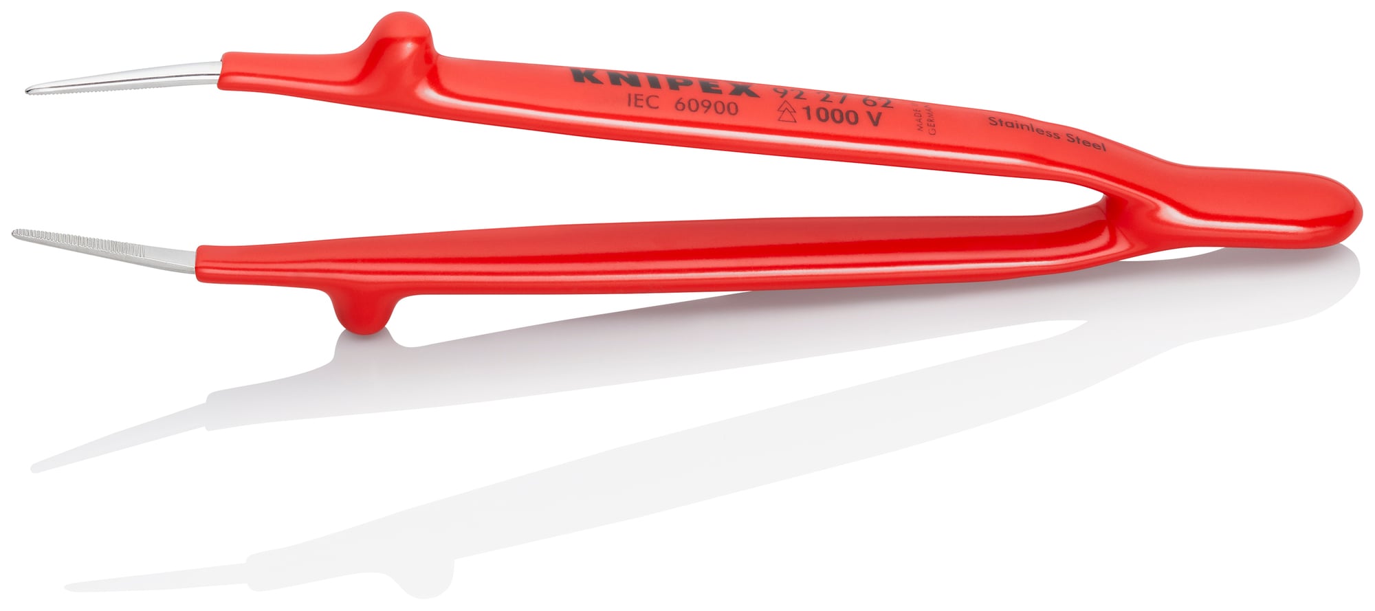Stainless Steel Gripping Tweezers-Pointed Tips-1000V Insulated, 6 in., 1.00 mm TT, 1.30 mm TW