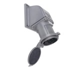 MaxGard Female Flap Cap Receptacle with Angle Adapter, 200 Amp, 3 Pole 4 Wire, 30 480V, 60Hz