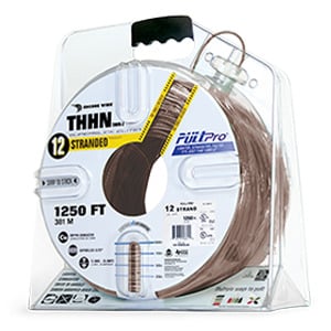 106100808455 PullPro Copper THHN Wire, 12 AWG, Stranded, Brown, 1250 ft