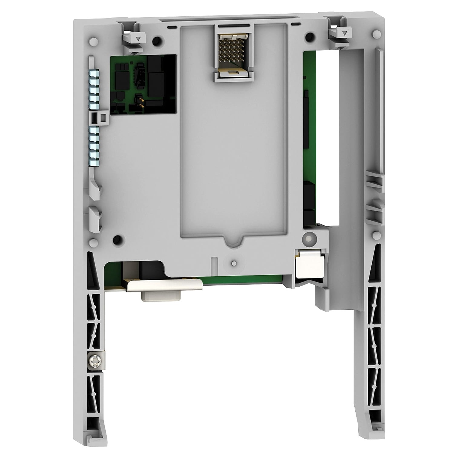 VW3A3310D Alivar Communication Card, For Use With Altivar 61, Altivar 71 Variable Speed Drive, Altivar 61Q and Altivar 71Q Water-Cooled Drive, (1) RJ45 Connector, 10/100 Mbps Transmission Rate