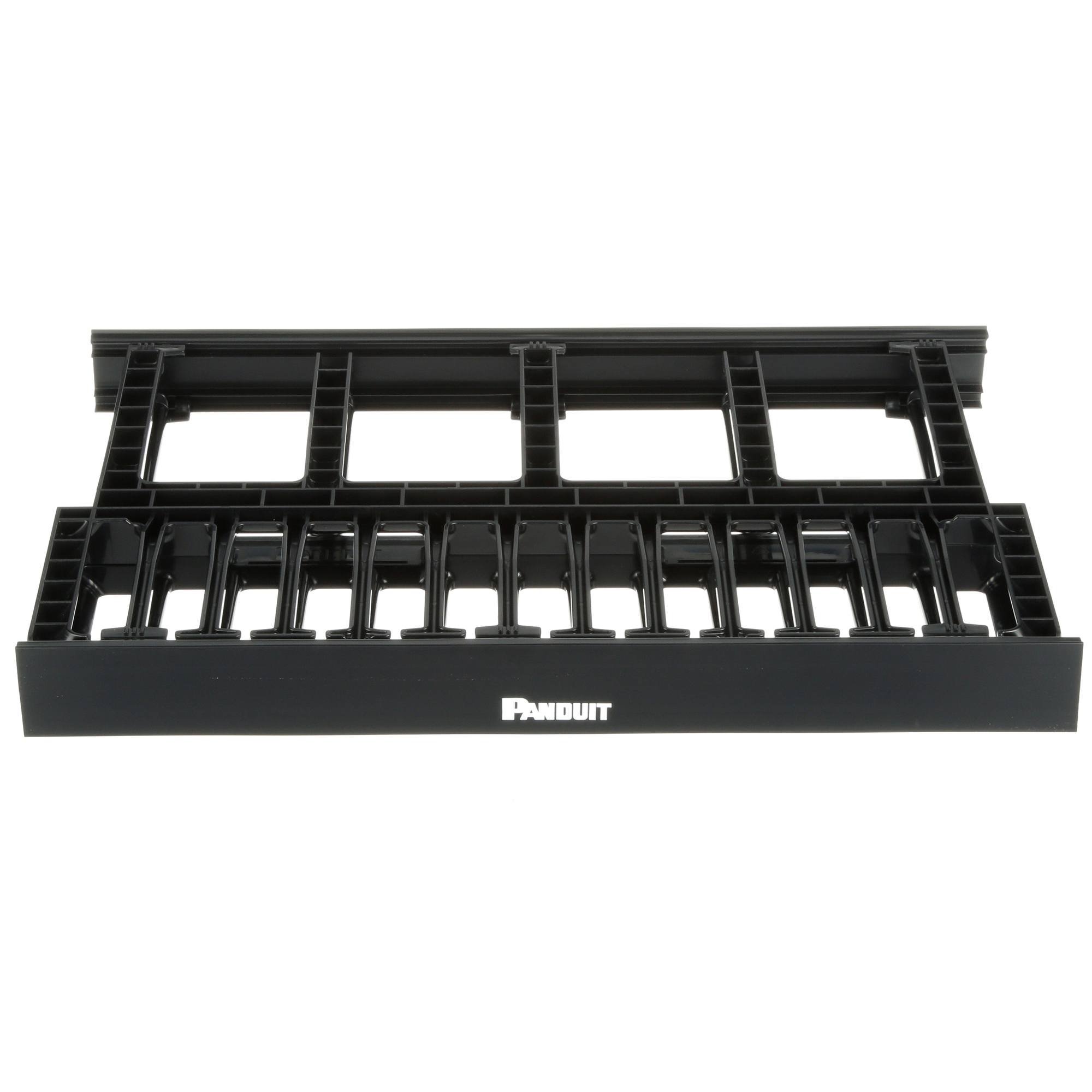 NM1 NetManager 2-Sided High Capacity Horizontal Cable Manager, 19 in W x 13.1 in D, 1RU Rack, ABS