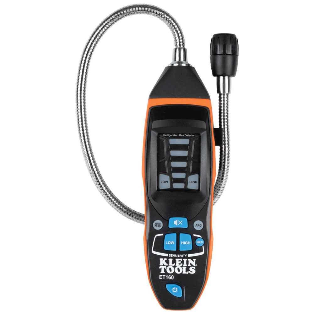 ET160 Refrigerant Gas Leak Detector, 100 to 1000 ppm/200 to 3000 ppm, Polycarbonate