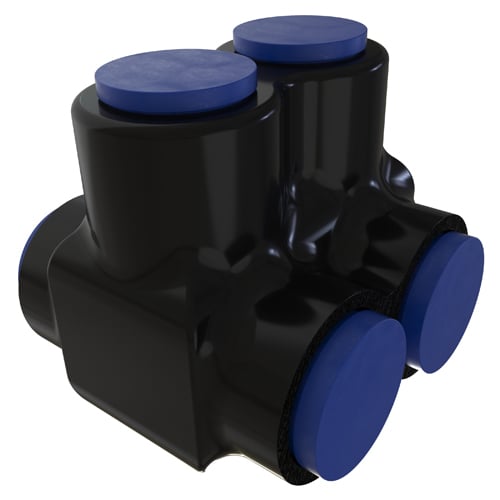 PBTD-2-750-F NIMBUS4FLEX 2-Port Type PBTF Single Sided Entry Insulated Multi-Tap Connector, 4/0 AWG to 750 kcmil Aluminum/Flex Copper Conductor