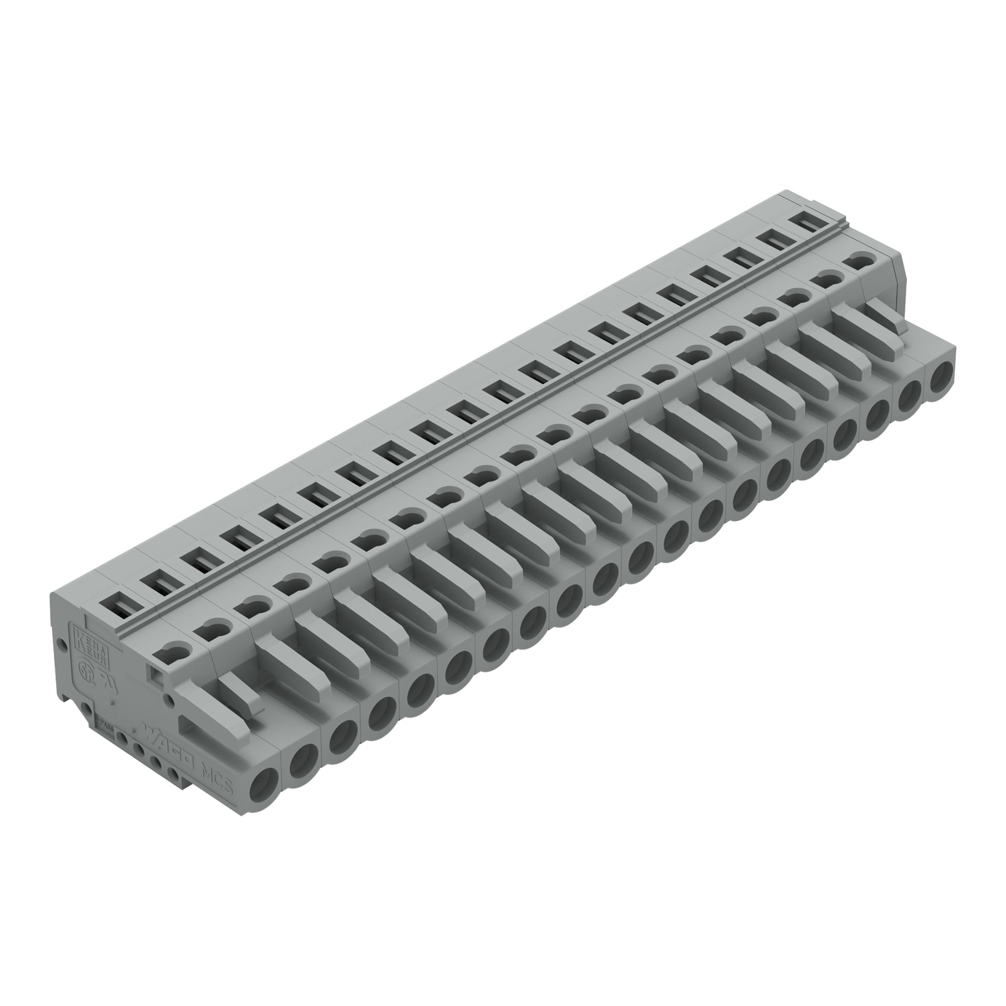 231-120/026-000 Operating Tool 1-Conductor Female Connector, 630 V, 16 A, 28 to 12 AWG Wire, 20 Poles