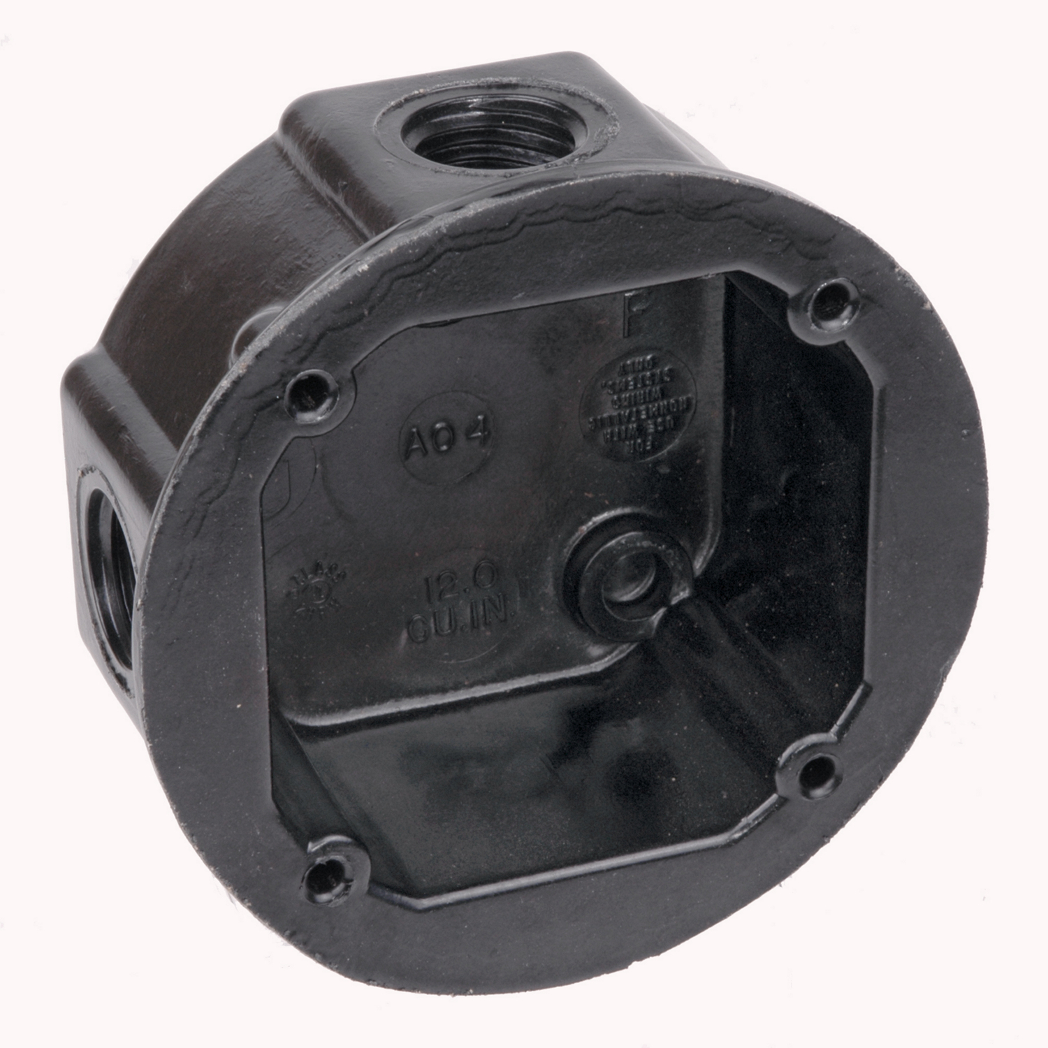 AO4-34 Carlon Non-Metallic Ceiling Box, Phenolic, 34 cu-in Capacity, 4 Knockouts, 1-7/8 in D
