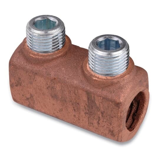 32511 Blackburn Locktite 2-Way Non-Insulated Compression Connector, 2/0 to 4/0 AWG Copper Conductor, 2-5/16 in L, Copper