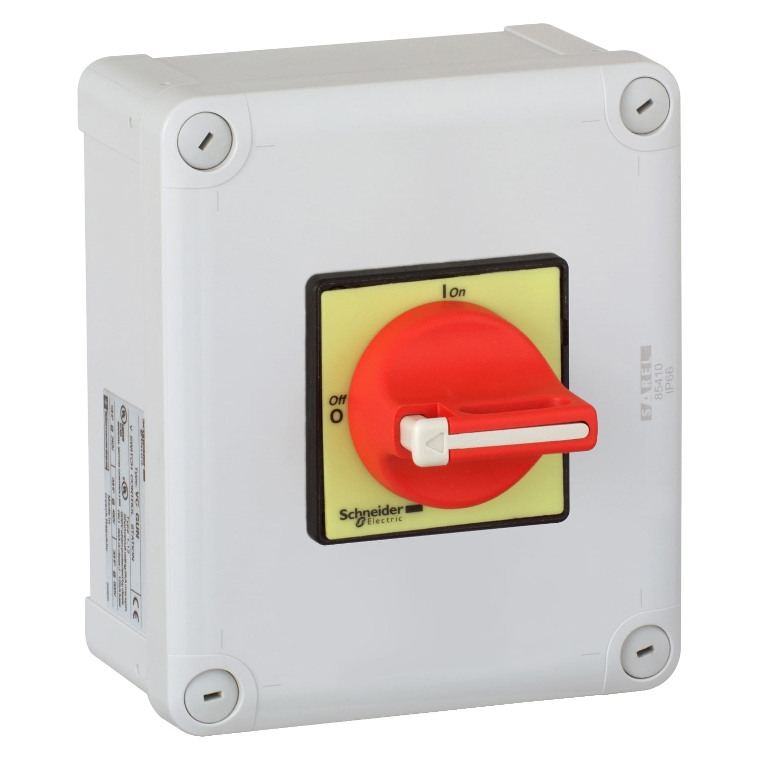VC1GUN Emergency Stop Enclosed High Performance Non-Metallic Disconnect Switch, 600 V AC, 20/32 A, 10 hp, 3 Poles