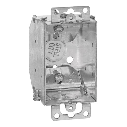 LCOW-25 Steel City Gangable Welded Style Switch Box, Steel, 10.5 cu-in Capacity, 1 Gangs, 1 Outlets, 4 Knockouts