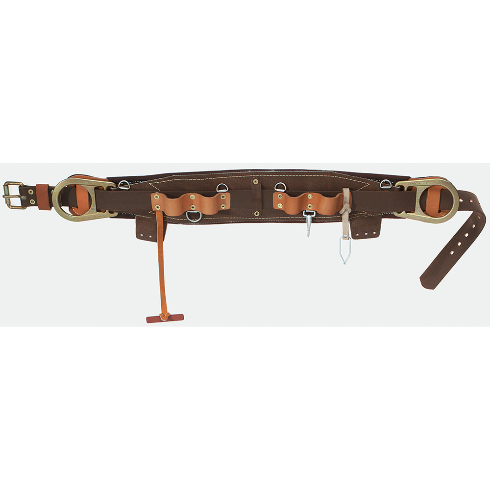 5266N-24D 5266N Body Belt, 2 Pockets, Leather/Nylon, Brown