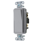 Switches and Lighting Control, Decorator Switch, Specification Grade, Three Way, 20A 120/277V AC, Back and Side Wired, Gray