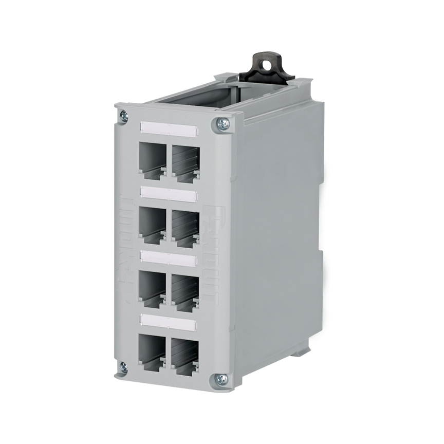 Mini-Com 8-port DIN Rail Copper Patch Panel