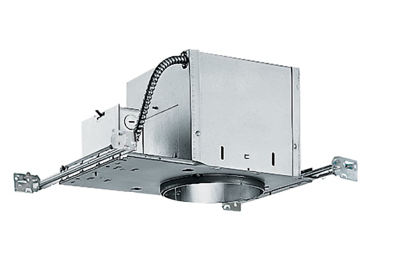 IC2 W Adjustable New Construction Deluxe Round Downlight Housing With Push-In Electrical Connectors, Incandescent Lamp, Insulated Insulation, 120 V AC, 6-7/8 in Ceiling Opening