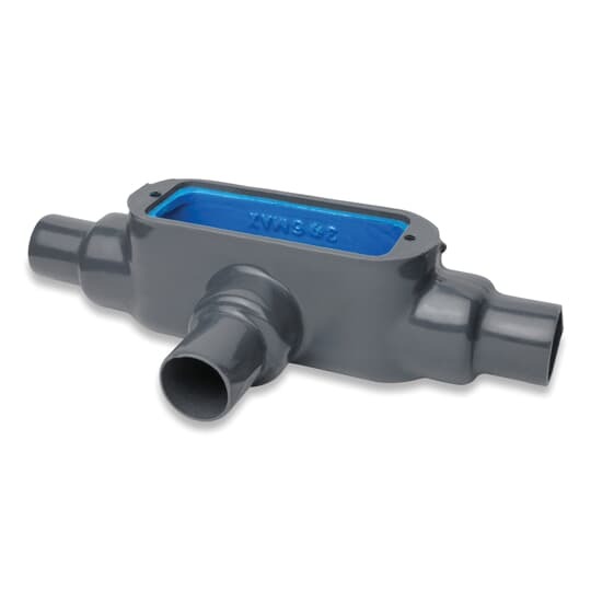 TB38-4X-G Ocal-Blue Type TB Conduit Body, 1 in Hub, Form 8 Form, 15 cu-in Capacity, Iron, PVC Coated