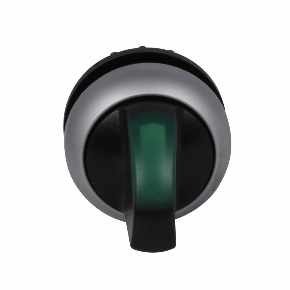 M22-WRLK-G Modular Pushbutton Illuminated Selector Switch Operator, 22.5 mm, Knob Operator, 2 Positions, Green