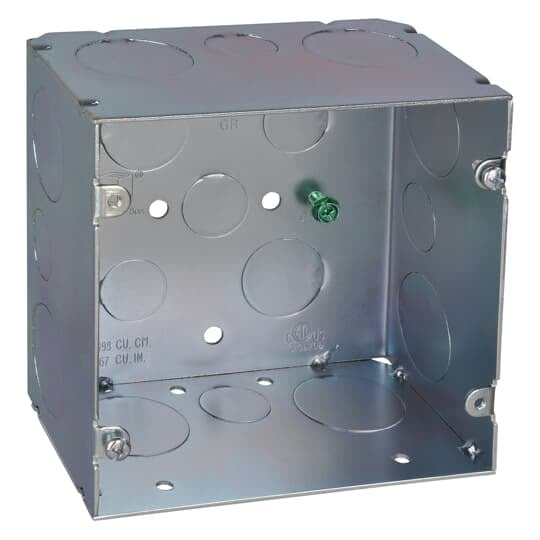 82181-12-1 Steel City Fire Signal Box, Steel, 64 cu-in Capacity, (1) Outlets, (17) Knockouts, 5 in H x 5 in W x 2-7/8 in D