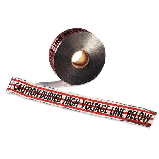NAF-0700 E-Z Code Protect-A-Line Barricade Buried Foil Backed Detectable Utility Warning Tape, Red, 1000 ft L x 6 in W x 4 mil THK