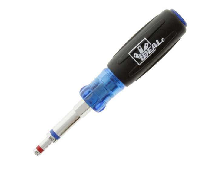 35-919 Nut Driver Screwdriver, 3/16, 1/4, 11/32, 3/8, 5/16, 7/16, 9/16 in Point, 7-1/2 in OAL