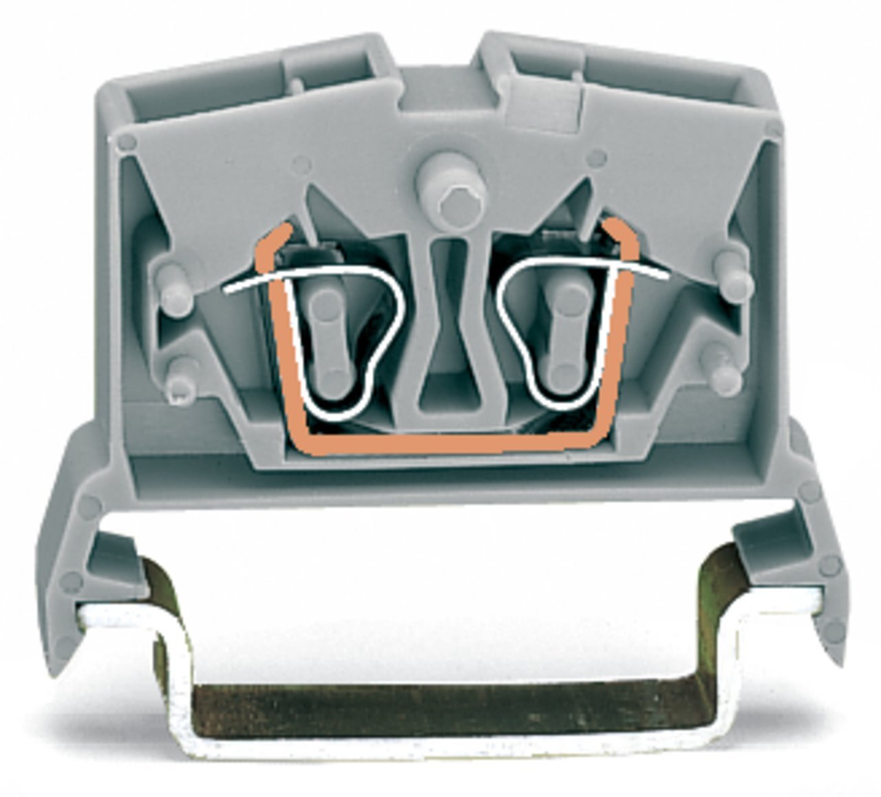 264-711 Miniature Through Terminal Block, 800 V, 24 A, 28 to 12 AWG Wire, DIN Rail Mount