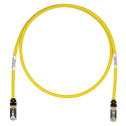 STP6X15YL-Q PanNet TX6A 10Gig Patch Cord, Cat 6A/Class EA, 26 AWG S/FTP Shielded Stranded Copper Conductor, RJ45 Modular Plug Connector, 15 ft L Cord, Yellow
