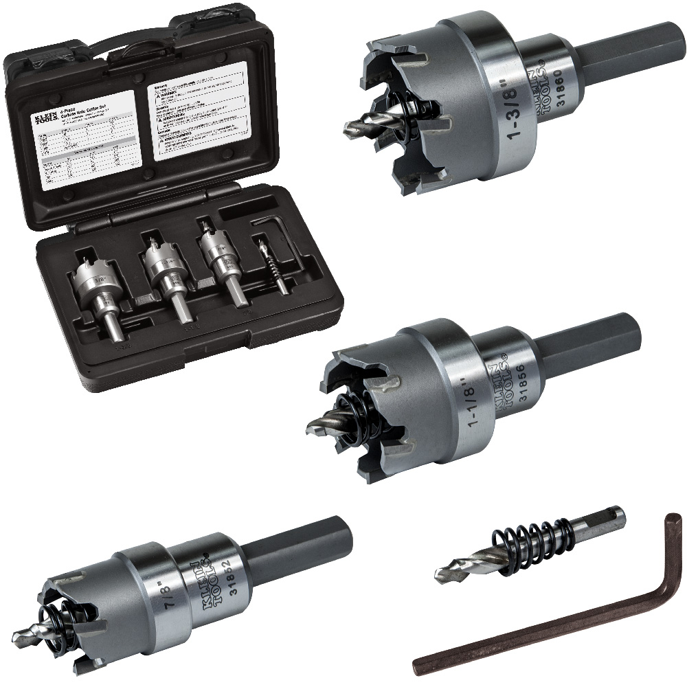 31872 Hole Cutter Kit, 4 Pieces, Carbide