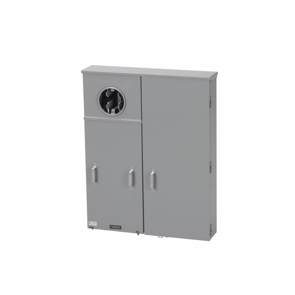 U404430MCC Meter Breakers, 100 Amp, Lever, Ringless, 3R, ANSI 61 Gray Painted, #14 AWG-2/0 AWG, #14 AWG-2/0 AWG, Galvanized Steel, Surface Mount, 7 Jaw, 1 Position, 3 Phase, 4 Wire, OH