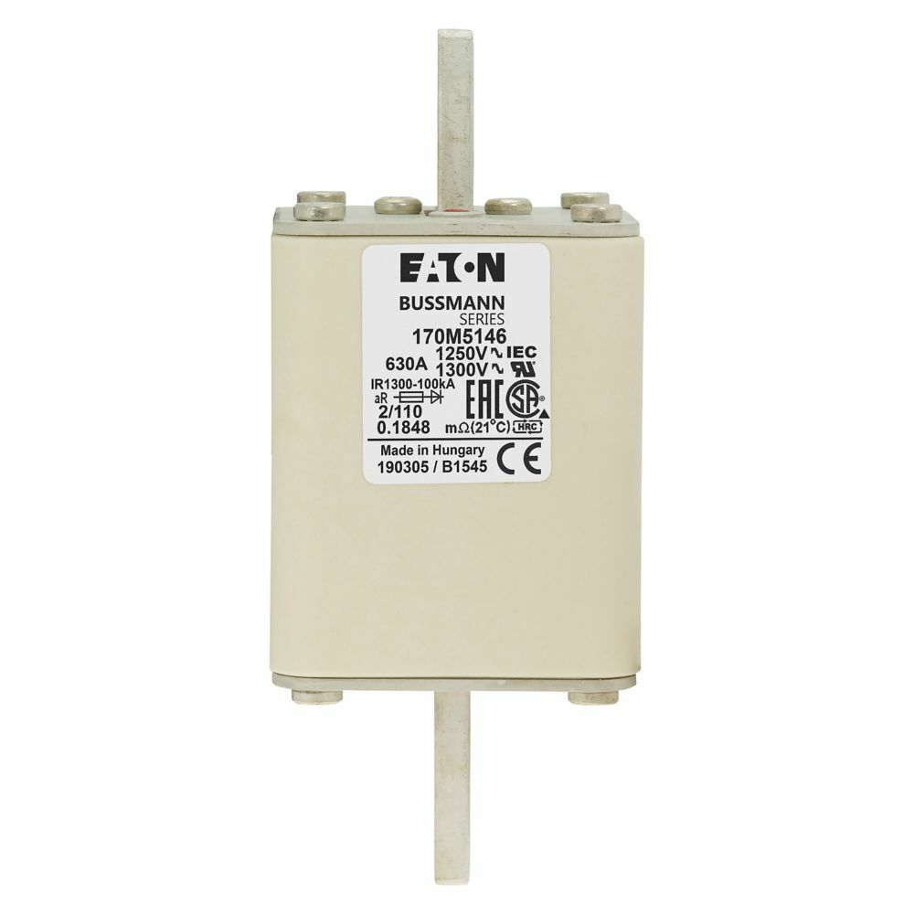 170M5146 High Speed Fuse, 630 A, 690/700 V AC, 100 kAIC Interrupt, Class: AR, Square Body