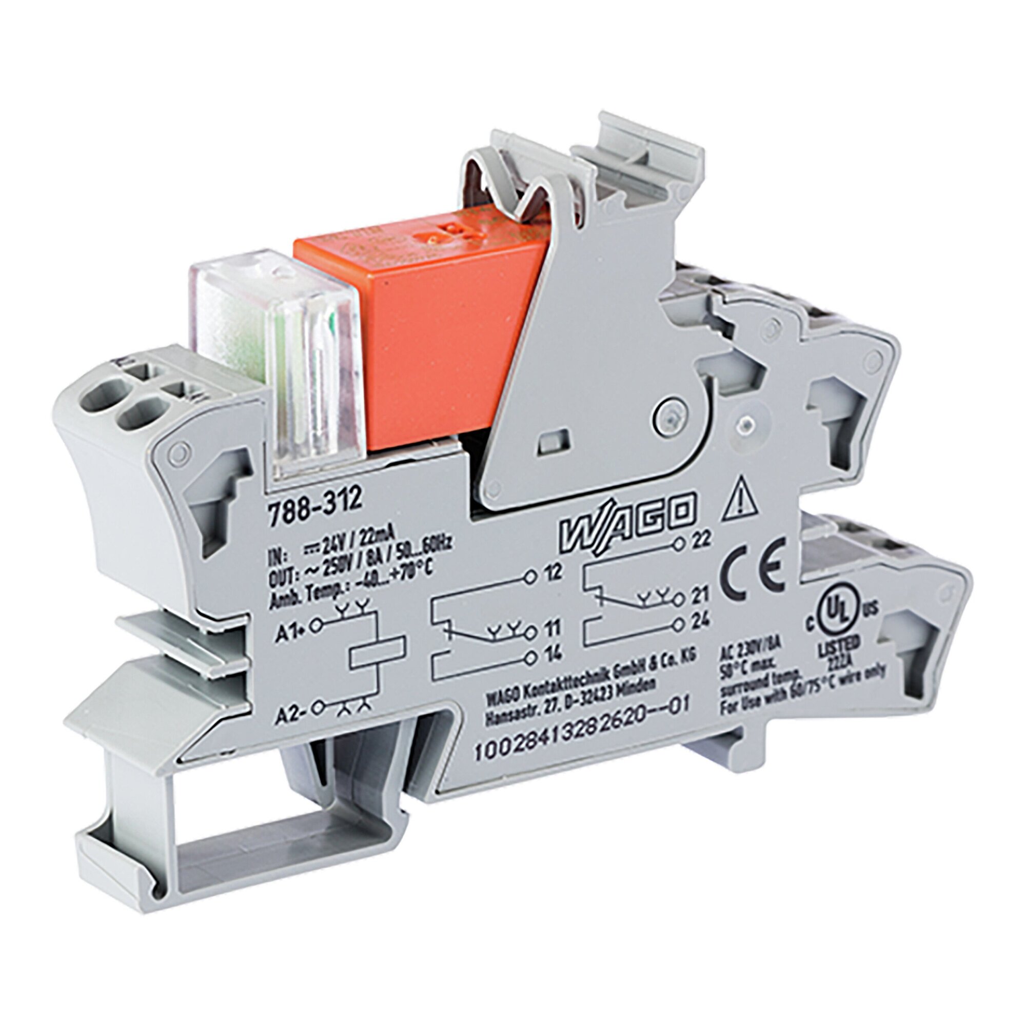 788-312 788 General Purpose Relay Module, 2 Form C DPDT Contact, 24 V DC V Coil