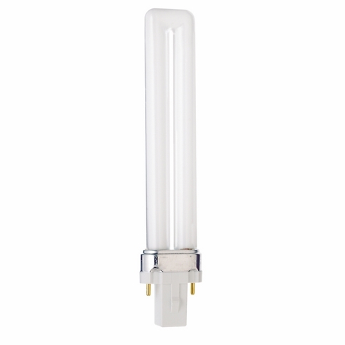 S8306 HyGrade Single Twin Compact Fluorescent Lamp, 9 W, G23 Lamp, T4 Shape, 580 Lumens Initial