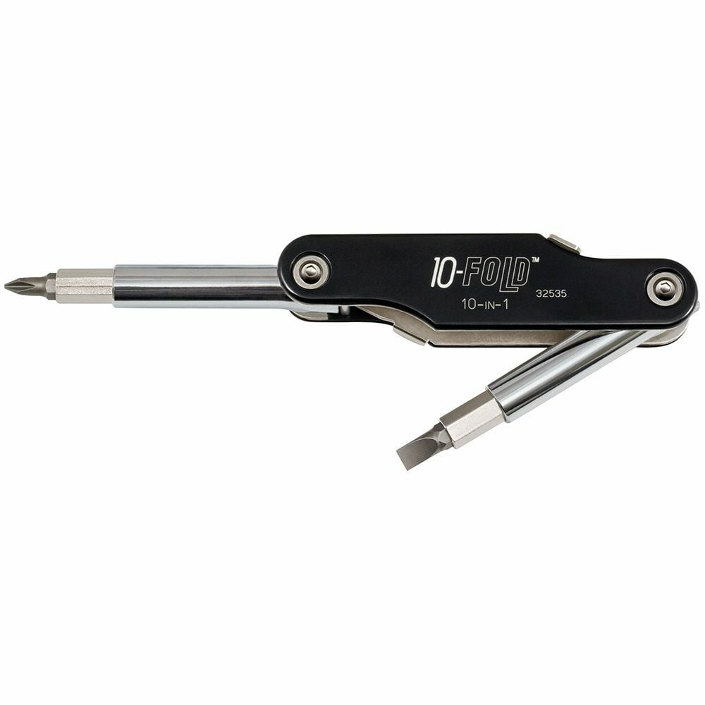 32535 10-in-1 Folding Screwdriver/Nutdriver, 5 Pieces, Cushion Grip Handle, Steel