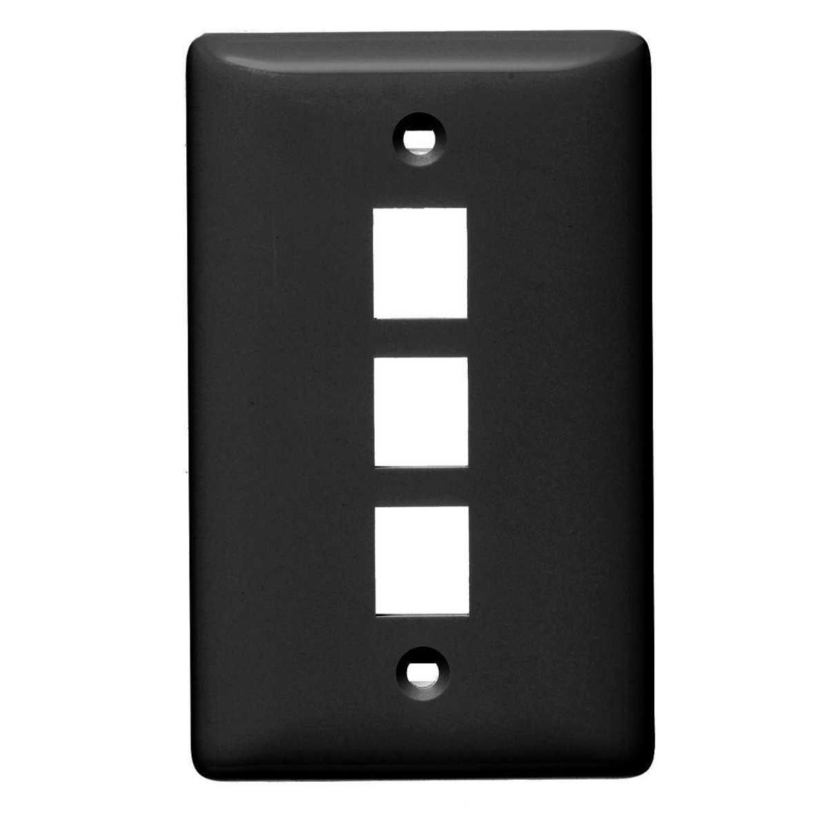 NSP13BK Standard Multimedia Faceplate With Jack, 1 Gangs, 3 Ports, Fastened Mount, ABS