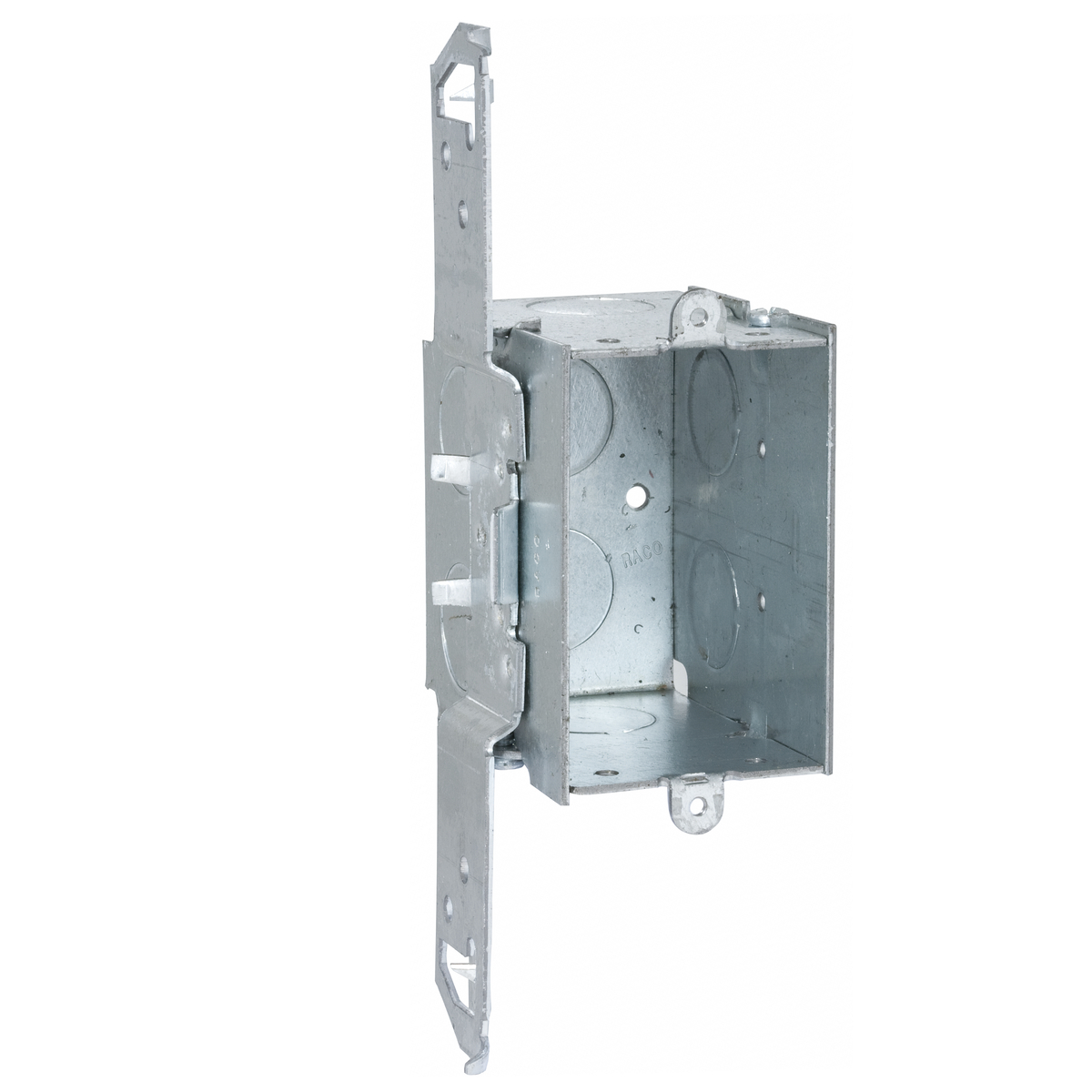 562 Gangable Switch Box, Steel, 14 cu-in, 1 Gang, 1 Outlet, 6 Knockouts