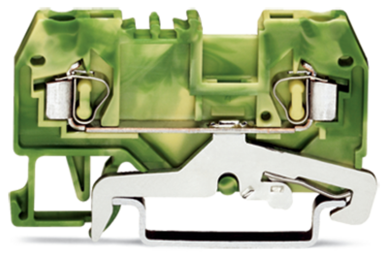 280-907 1-Level Ground Terminal Block, 800 V AC, 24 A, 28 to 12 AWG Wire, DIN Rail Mount