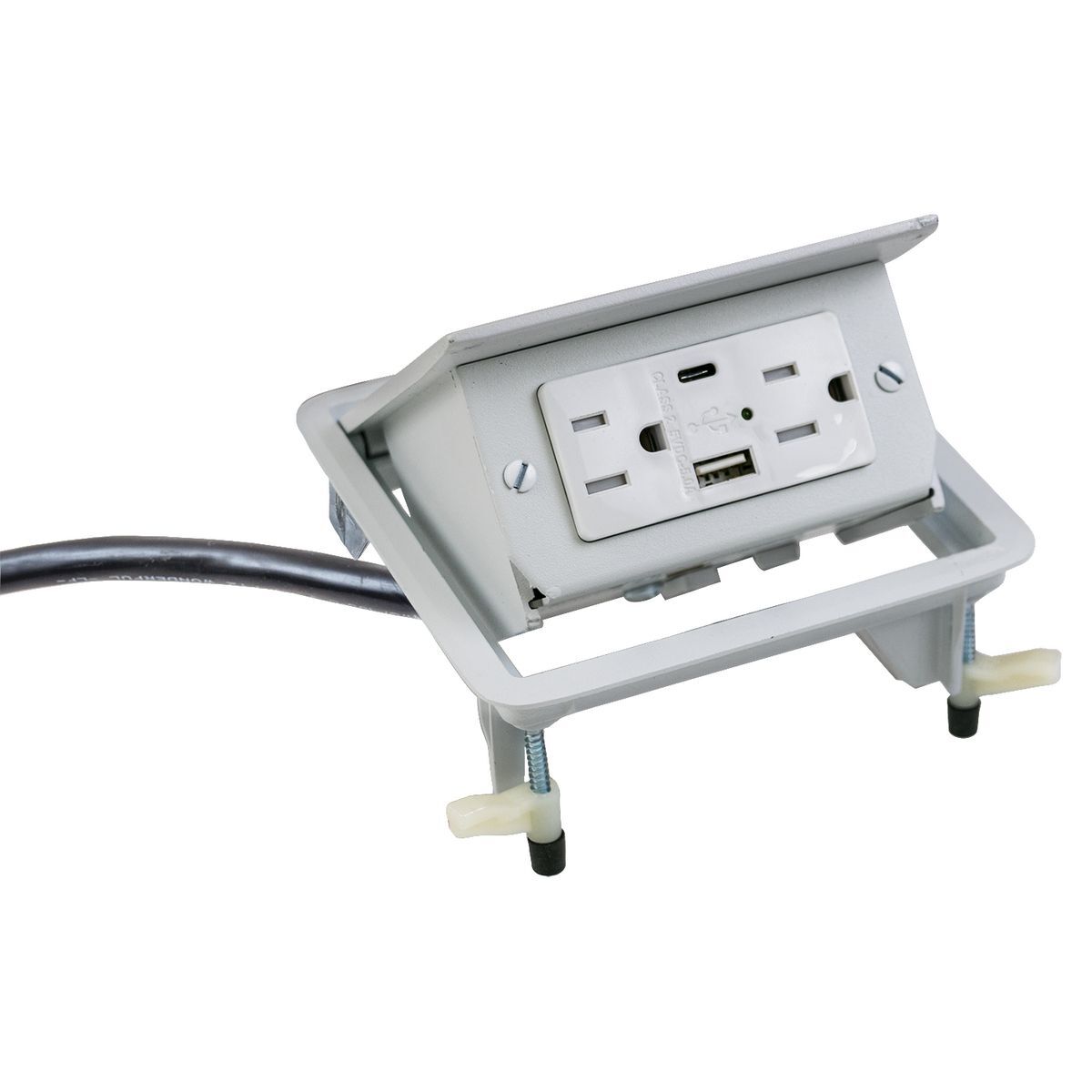 WSBUSB2X2AC5WHT Duplex Flip-Up Work Surface Box
