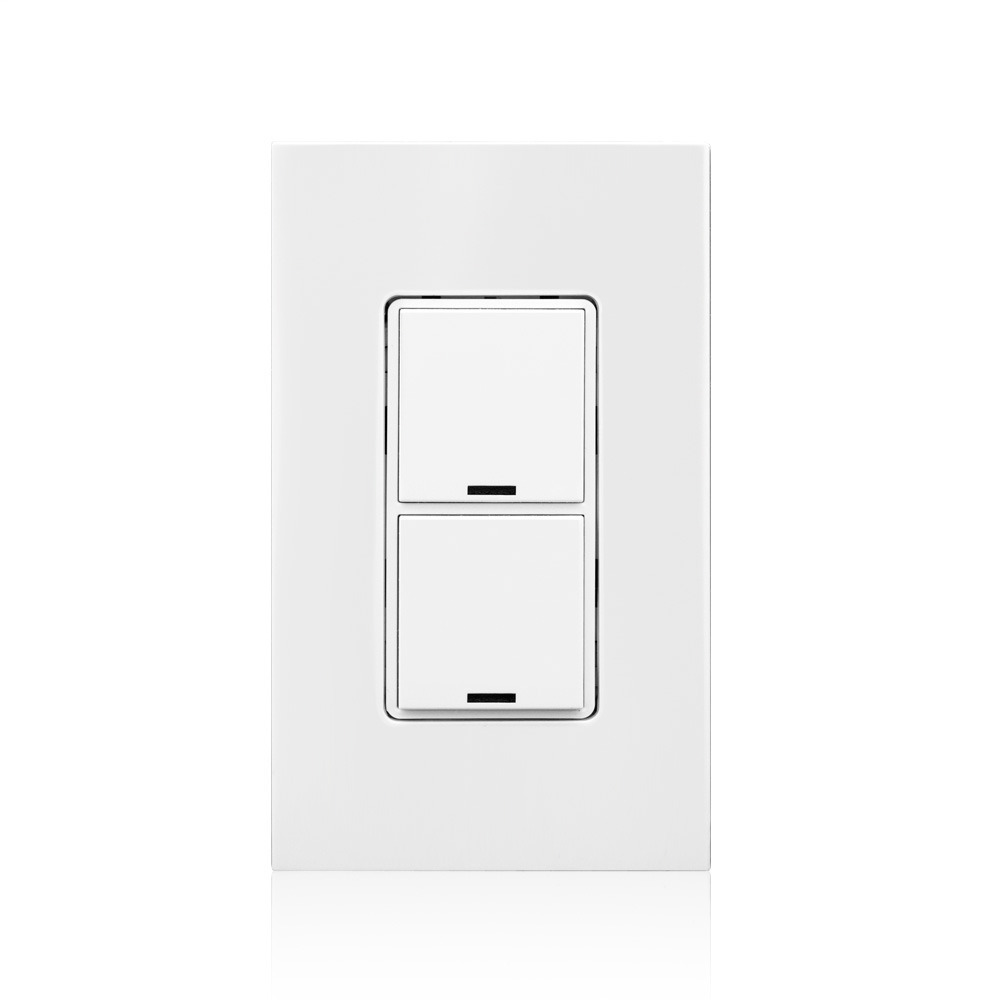RLVSW-2LW Decora 2-Button Low Voltage Dimmer, 24 VDC, 24 mA, Manual ON/Partial ON Operation, White