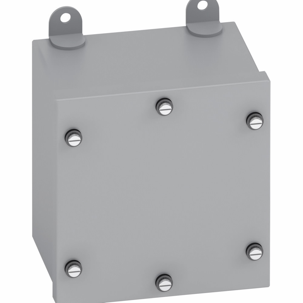 Type 3/3R junction boxes, 18" height, 8" length, 18" width, NEMA 3 and 12, Screw cover, WPSC enclosure, Surface mounted, Medium single door, External mounting feet, Carbon steel, Oil-resistant gasket, gasketed screws