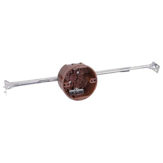 4070-95 Carlon Non-Metallic Ceiling/Fixture Outlet Box With Bar Hanger, Phenolic, 20.8 cu-in Capacity, 2-3/8 in D