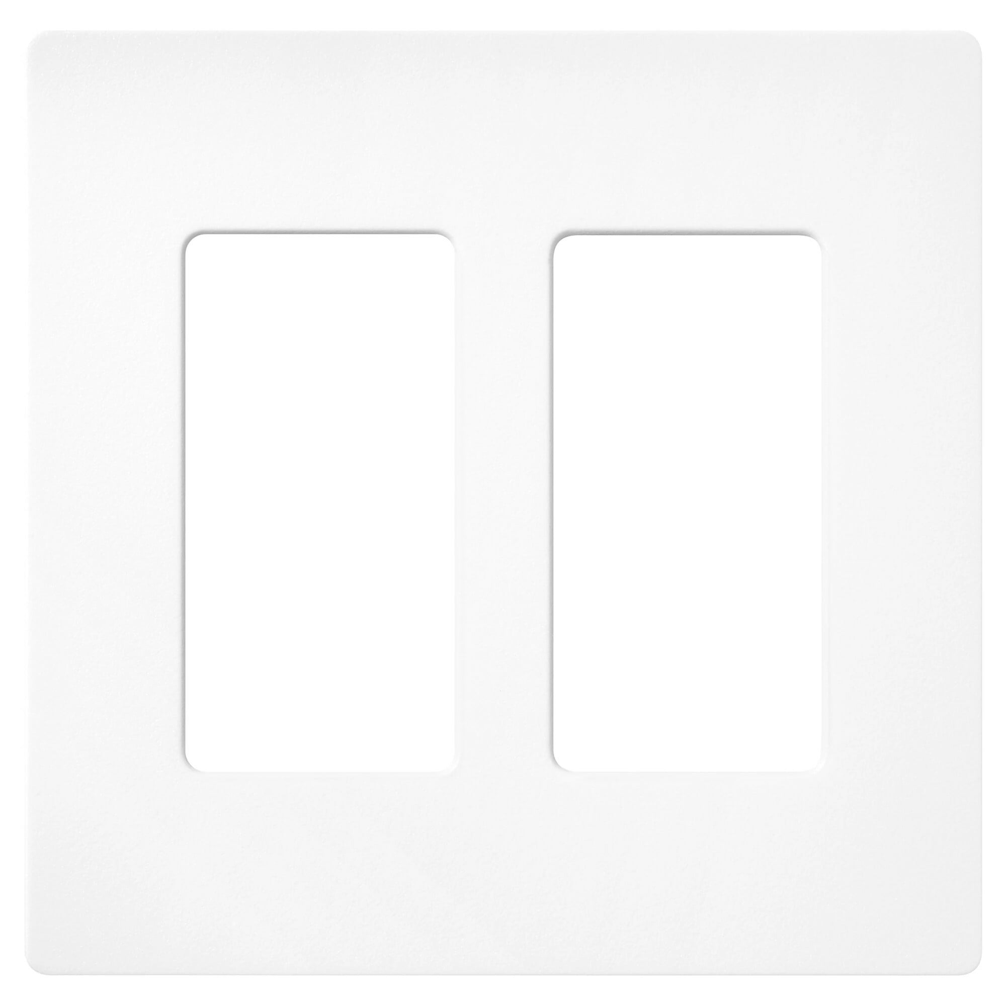 SC-2-BW Claro Wall Plate for Decorator-Style Dimmers, Switches, and Outlets, 2 Gang, Satin, Brilliant White