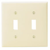 80709-E Standard Size Traditional Wall Plate, 2 Gangs, 4.56 in W x 4.5 in H, Thermoplastic, Black