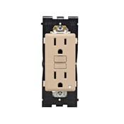 RGF15-DT SmartlockPro Renu Self Test Tamper Resistant GFCI Receptacle, 125 V AC, 15 A, 2 Poles, 3 Wires, Dapper Tan