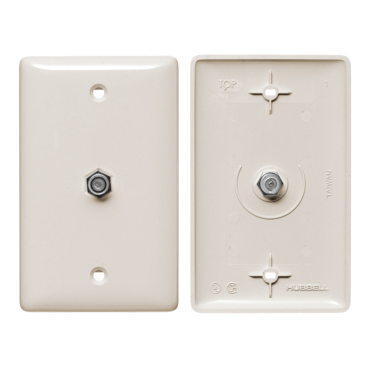 NS750LA 1-Gang Standard Molded-In Plate, Female Connection, Wall Mount