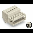 1-conductor male connector; CAGE CLAMP; 1.5 mm; Pin spacing 3.5 mm; 4-pole; 100% protected against mismating; Snap-in mounting feet; 1,50 mm; light gray