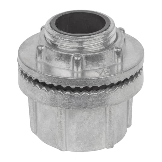 HUB100-SC Steel City Commercial Standard Conduit Hub With Flame Retardant Insulated Throat and Nitrile Rubber Sealing Ring, 1 in, Zinc, Natural