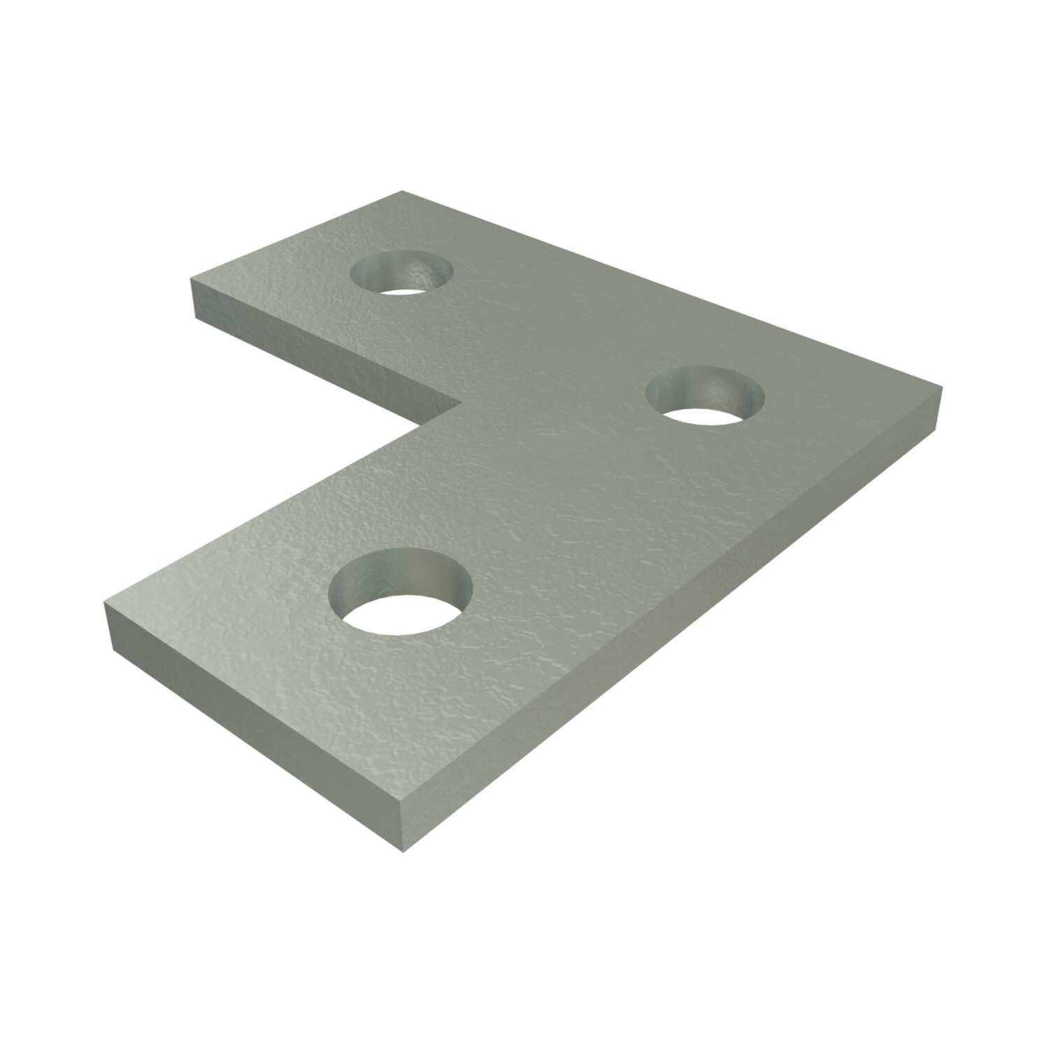 P1036-HG Channel Flat Plate Fitting, 3 Holes, 3-1/2 in L x 1-5/8 in W x 1/4 in THK, HRPO Steel