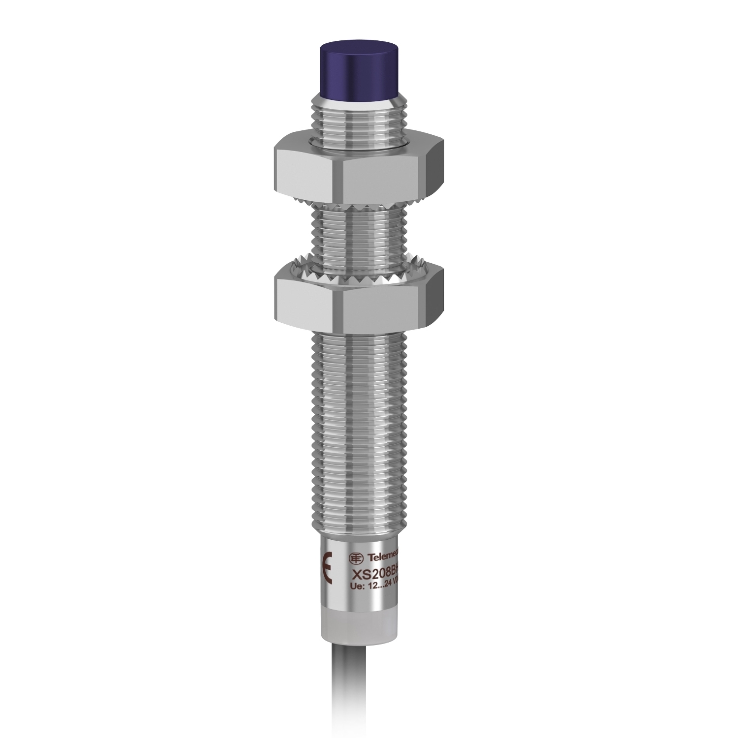 XS208BLPAL2 XS2 Fixed Cylindrical Probe Proximity Sensor, Inductive Sensing, PNP Output, 1NO Contact, 10 to 36/12 to 24 V DC