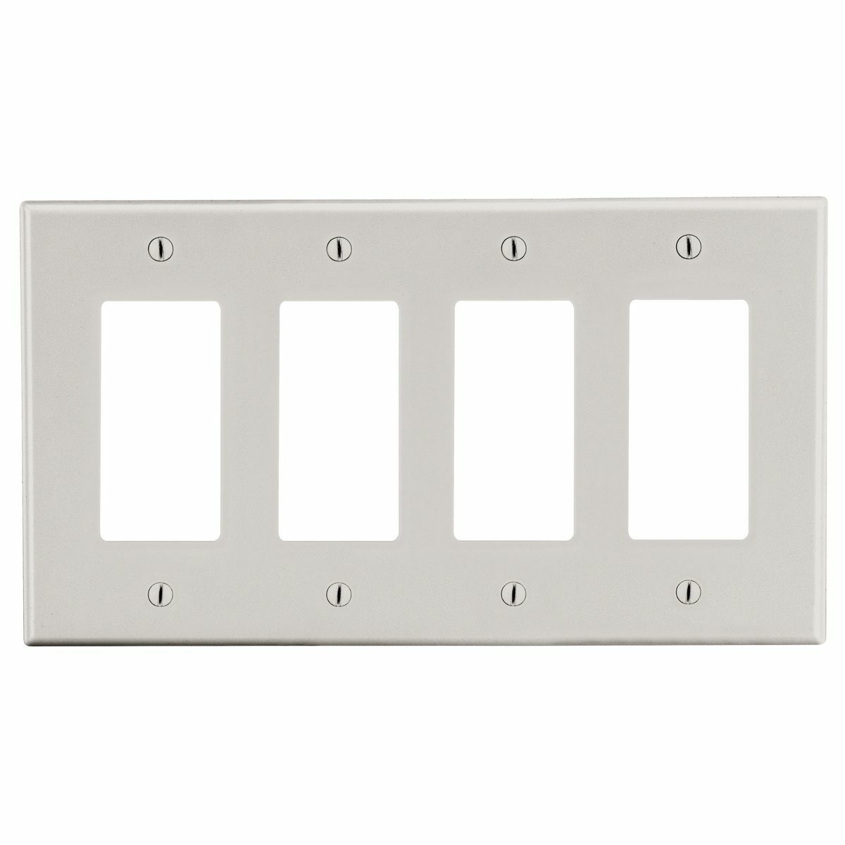P264LA Standard Wall Plate, 4 Gangs, 8.31 in W x 4.63 in H, Polycarbonate Thermoplastic, Light Almond