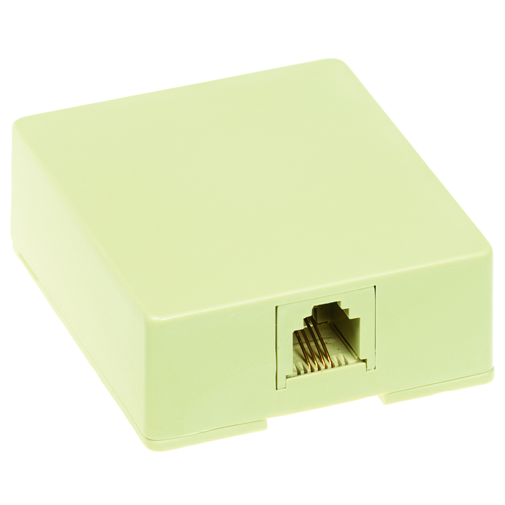 SMTE14-I Standard Vertical Telephone Jack, 1 Gangs, 5 in L x 2 in W, Thermoplastic, Box Mount